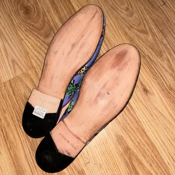 Vintage Ladybug Metallic Mules Slides Elizabeth Turner Collection Made in Italy - Picture 6 of 9